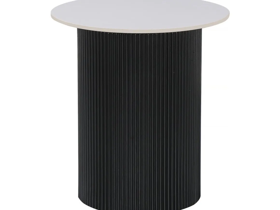 Table d'appoint, bout de canapé, table de chevet en céramique "Eclat" - 50 x 50 x 55 cm - Blanc