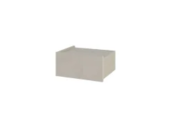 Table de chevet avec éclairage LED en bois "Onda" - 38 x 31 x 18 cm - Beige