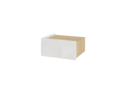 Table de chevet avec éclairage LED en bois "Onda" - 38 x 31 x 18 cm - Blanc