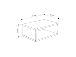 Table de chevet avec éclairage LED en bois "Brik" - 45 x 30 x 18 cm - Grès