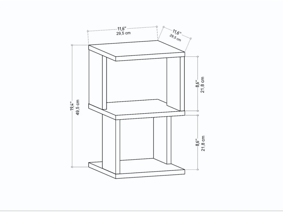 Table de chevet en bois "Carter" 29,6 x 29,6 x 49,4 cm - Chêne