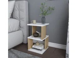 Table de chevet en bois "Carter" - 30 x 30 x 49 cm - Blanc