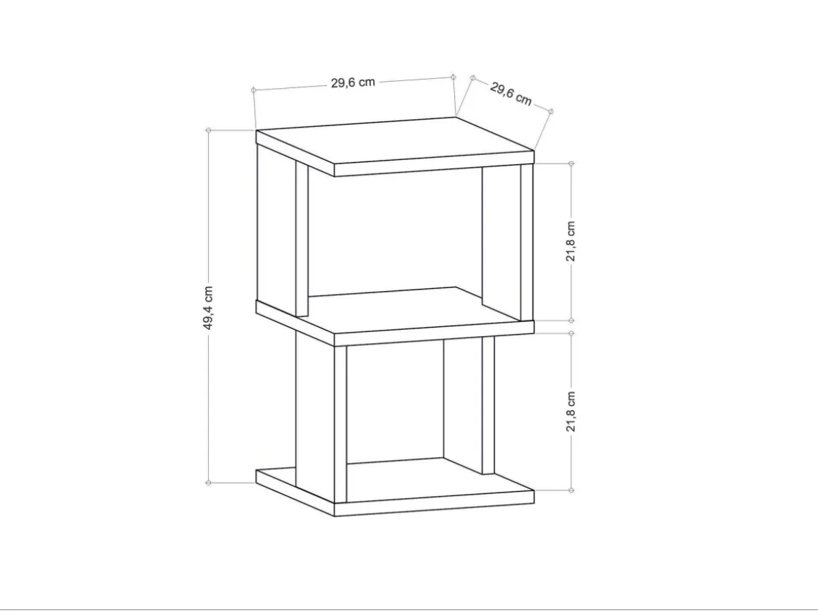 Table de chevet en bois "Carter" - 30 x 30 x 49 cm - Blanc