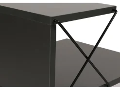 Table de chevet en bois "Cross" 50 x 40 x 55 cm - Anthracite