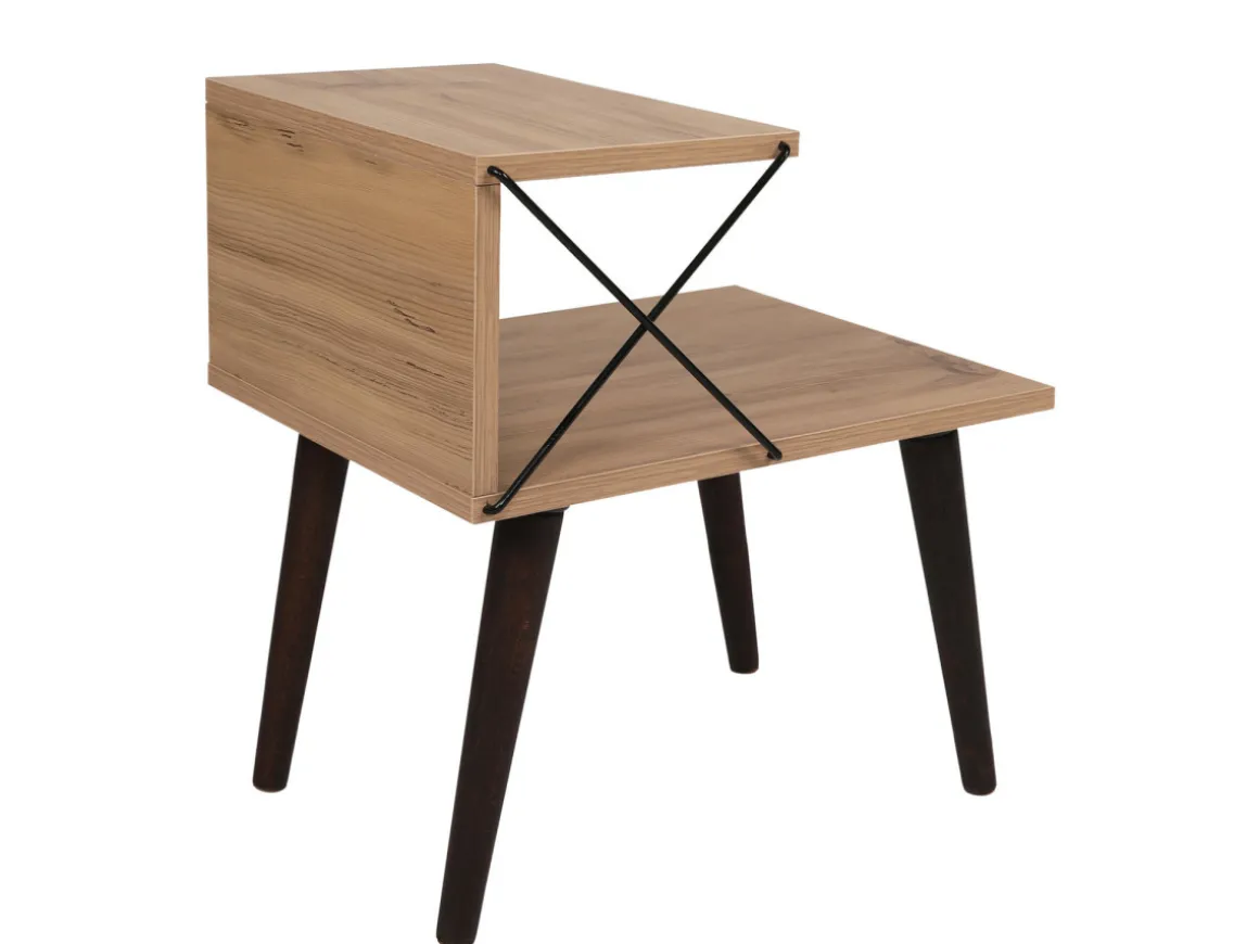 Table de chevet en bois "Cross" 50 x 40 x 55 cm - Pin