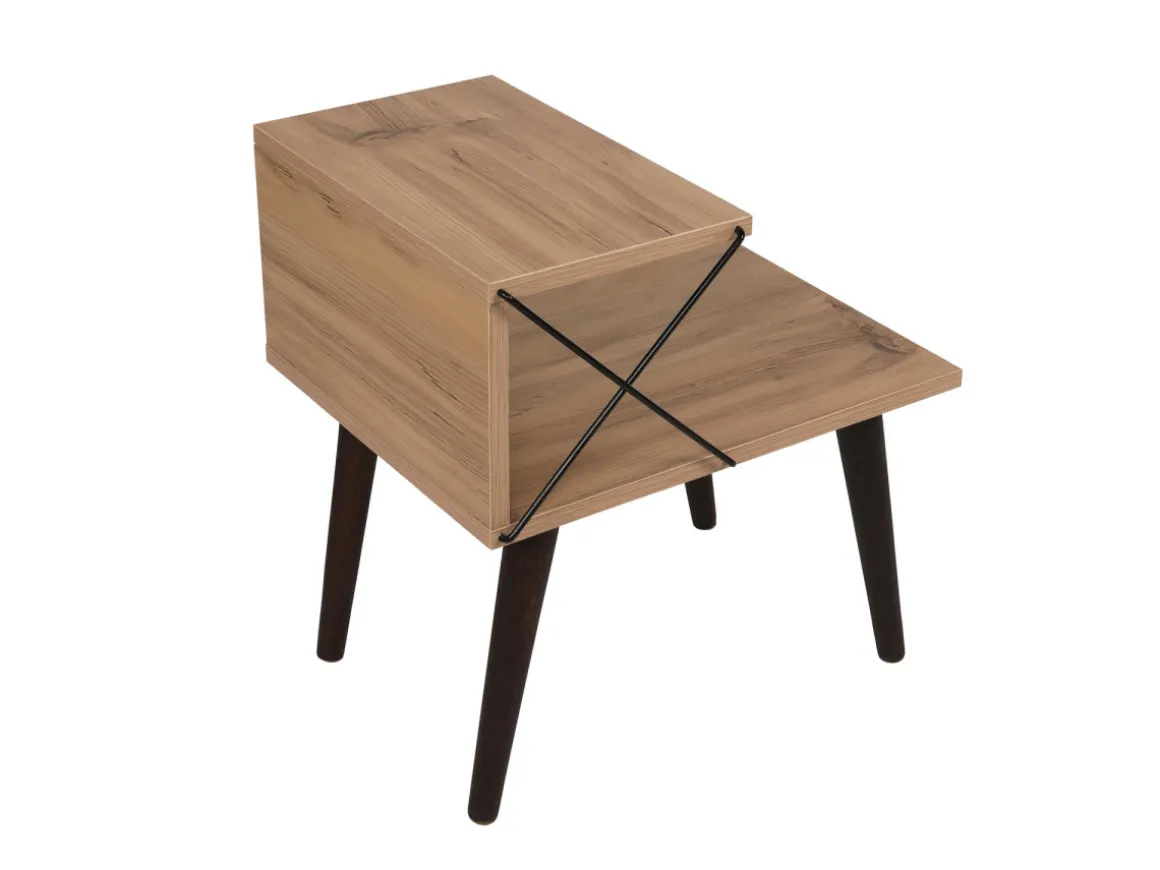 Table de chevet en bois "Cross" 50 x 40 x 55 cm - Pin