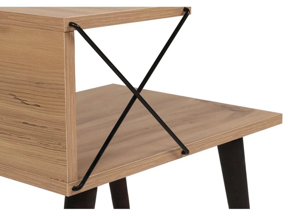 Table de chevet en bois "Cross" 50 x 40 x 55 cm - Pin