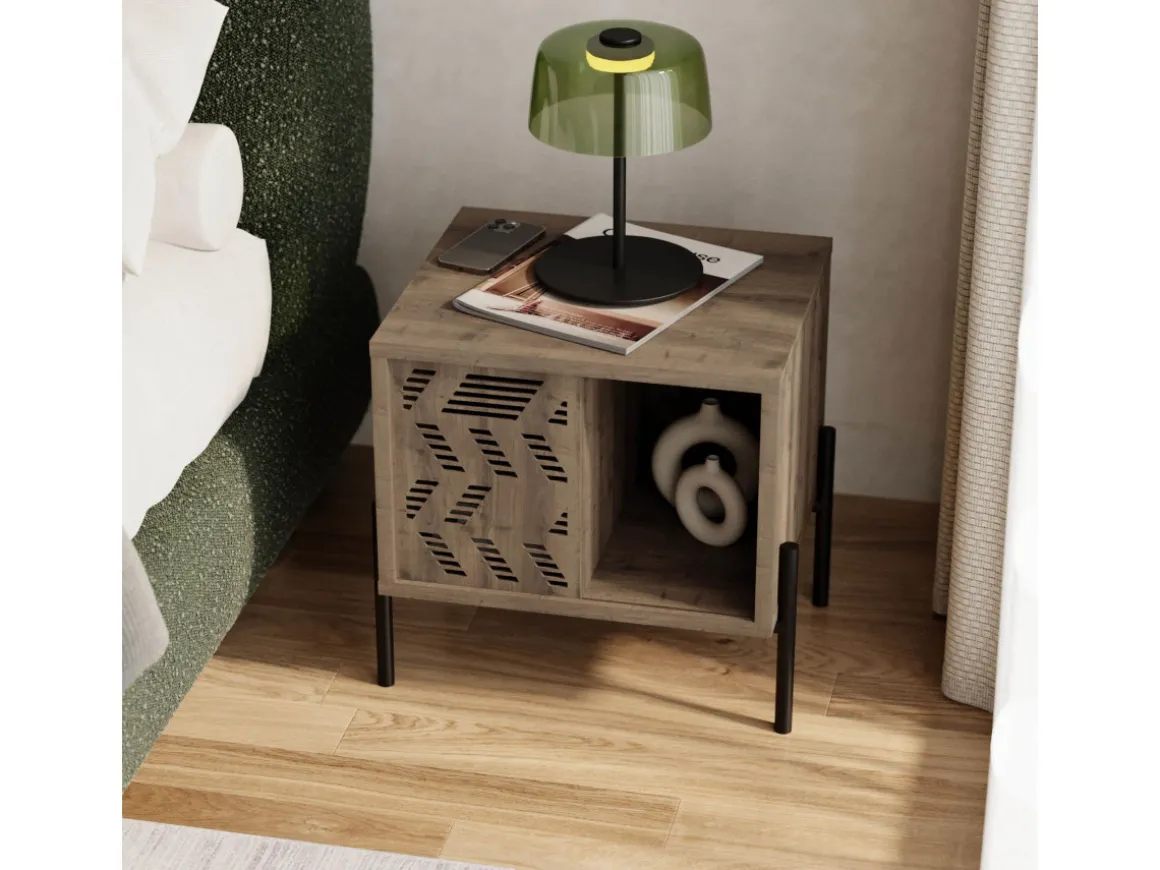 Table de chevet en bois "Dionysos" - 45 x 40 x 47 cm - Marron