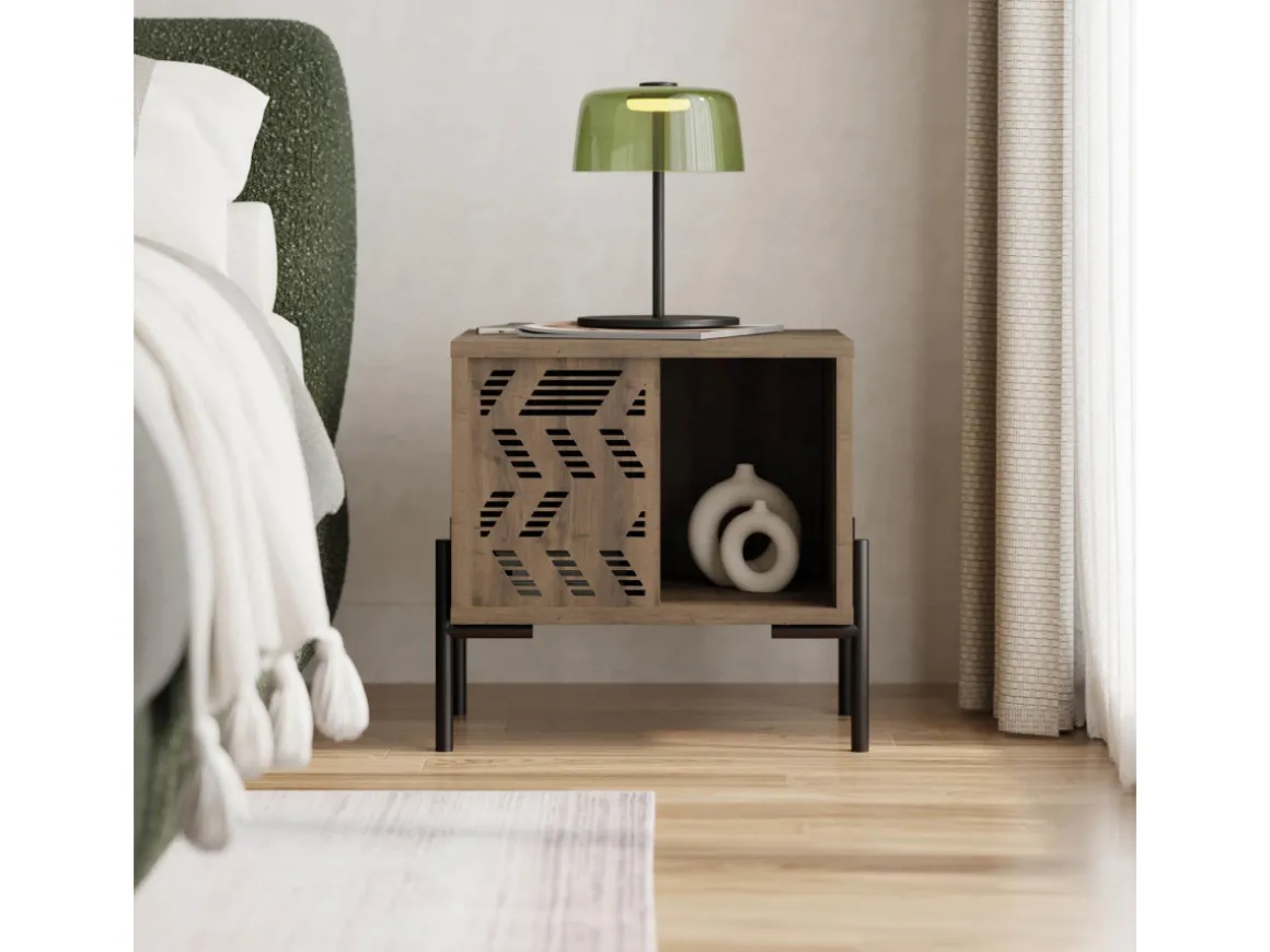 Table de chevet en bois "Dionysos" - 45 x 40 x 47 cm - Marron