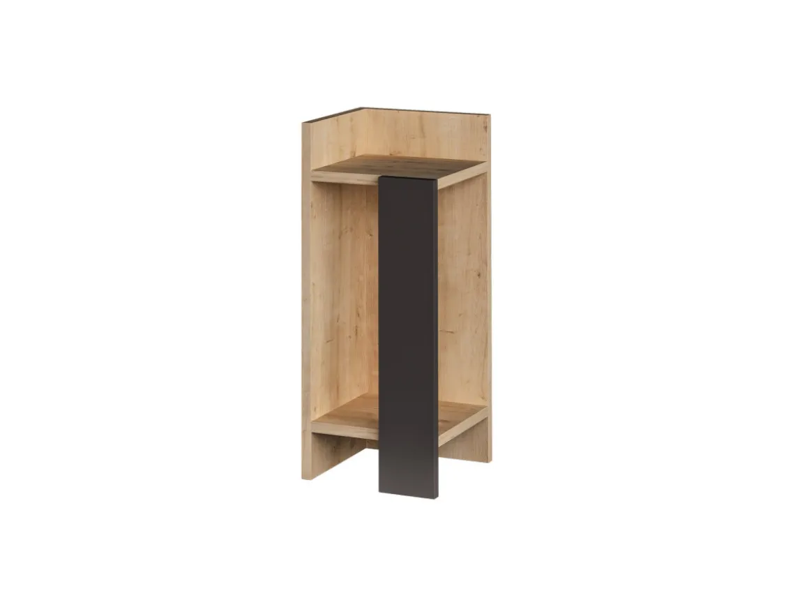 Table de chevet en bois "Elos Left" - 25 x 27 x 60 cm - Beige