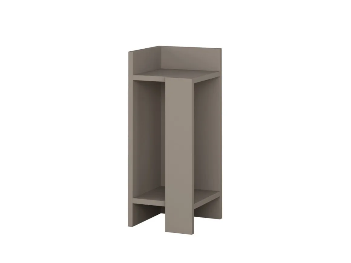 Table de chevet en bois "Elos Left" - 25 x 27 x 60 cm - Moka clair