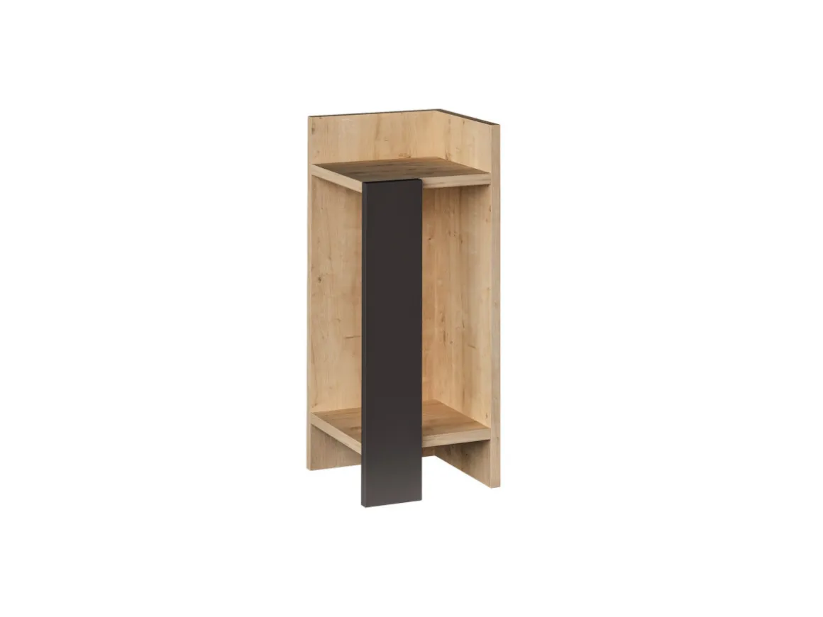 Table de chevet en bois "Elos Right" - 25 x 27 x 60 cm - Beige