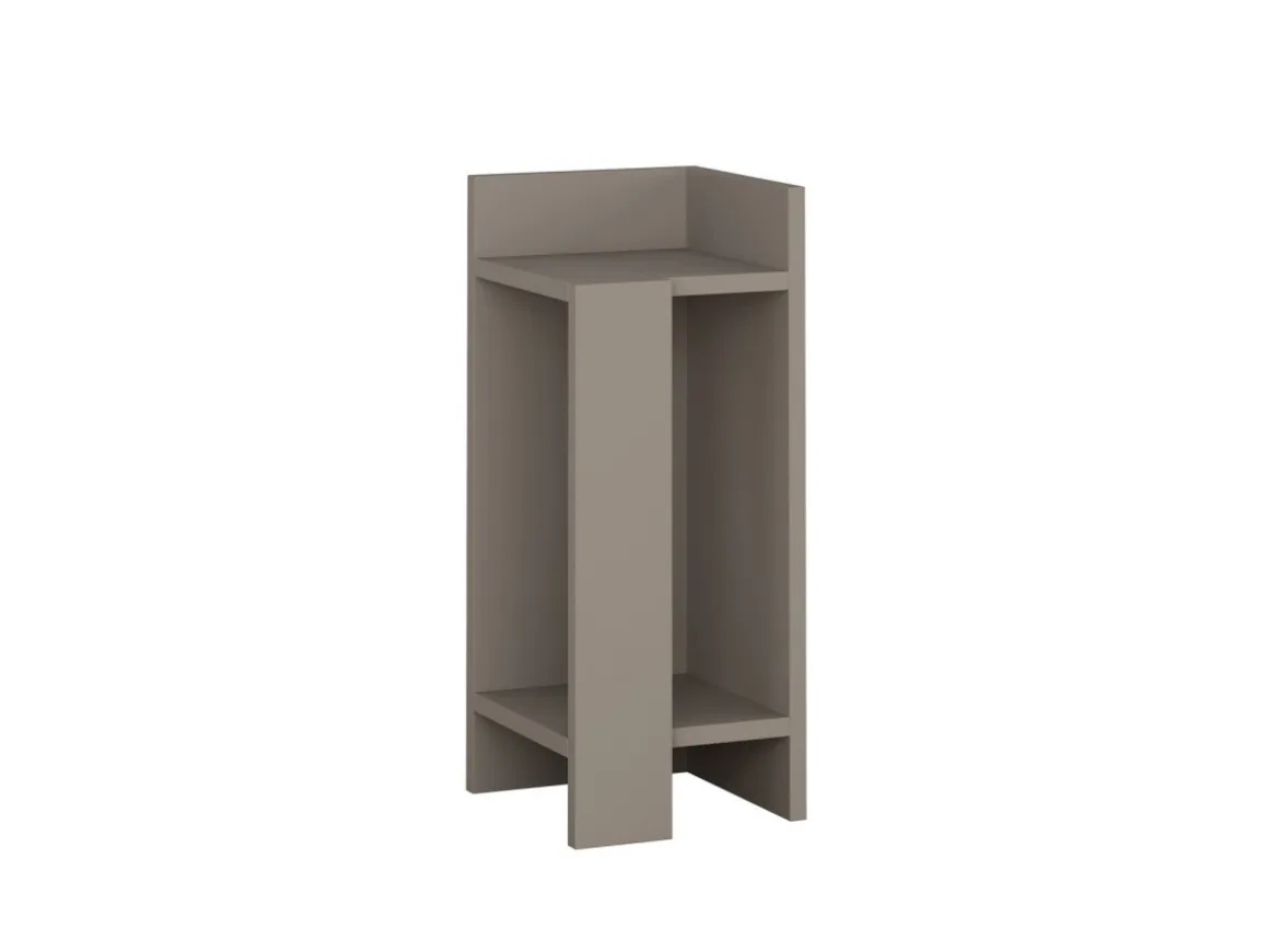 Table de chevet en bois "Elos Right" - 25 x 27 x 60 cm - Moka clair