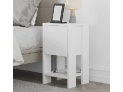 Table de chevet en bois "Ema" 30 x 30 x 55 cm - Blanc