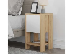 Table de chevet en bois "Ema" 30 x 30 x 55 cm - Chêne saphir