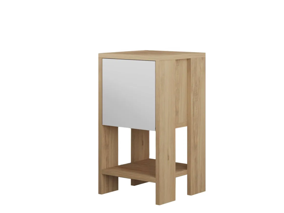 Table de chevet en bois "Ema" 30 x 30 x 55 cm - Chêne saphir