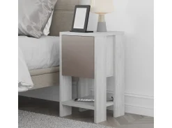 Table de chevet en bois "Ema" 30 x 30 x 55 cm - Blanc