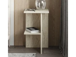Table de chevet en bois "Leray" - 36 x 36 x 60 cm - Travertin
