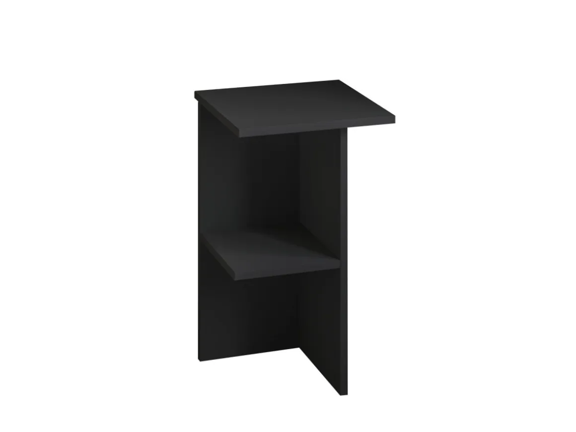 Table de chevet en bois "Leray" - 36 x 36 x 60 cm - Gris anthracite