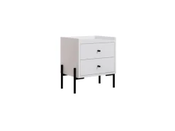 Table de chevet en bois "Malta" - 45 x 35 x 52 cm - Blanc