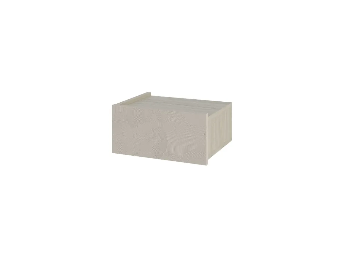 Table de chevet en bois "Onda" - 38 x 31 x 18 cm - Beige
