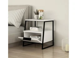 Table de chevet en bois "Pal" 45 x 40 x 50 cm - Blanc