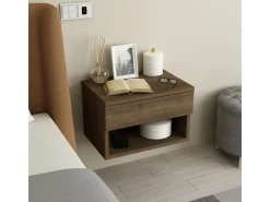 Table de chevet en bois "Ribes" - 45 x 32 x 29 cm - Marron