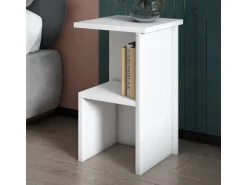 Table de chevet en bois "Roisin" - 30 x 30 x 50 cm - Blanc