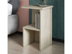 Table de chevet en bois "Roisin" - 30 x 30 x 50 cm - Travertin