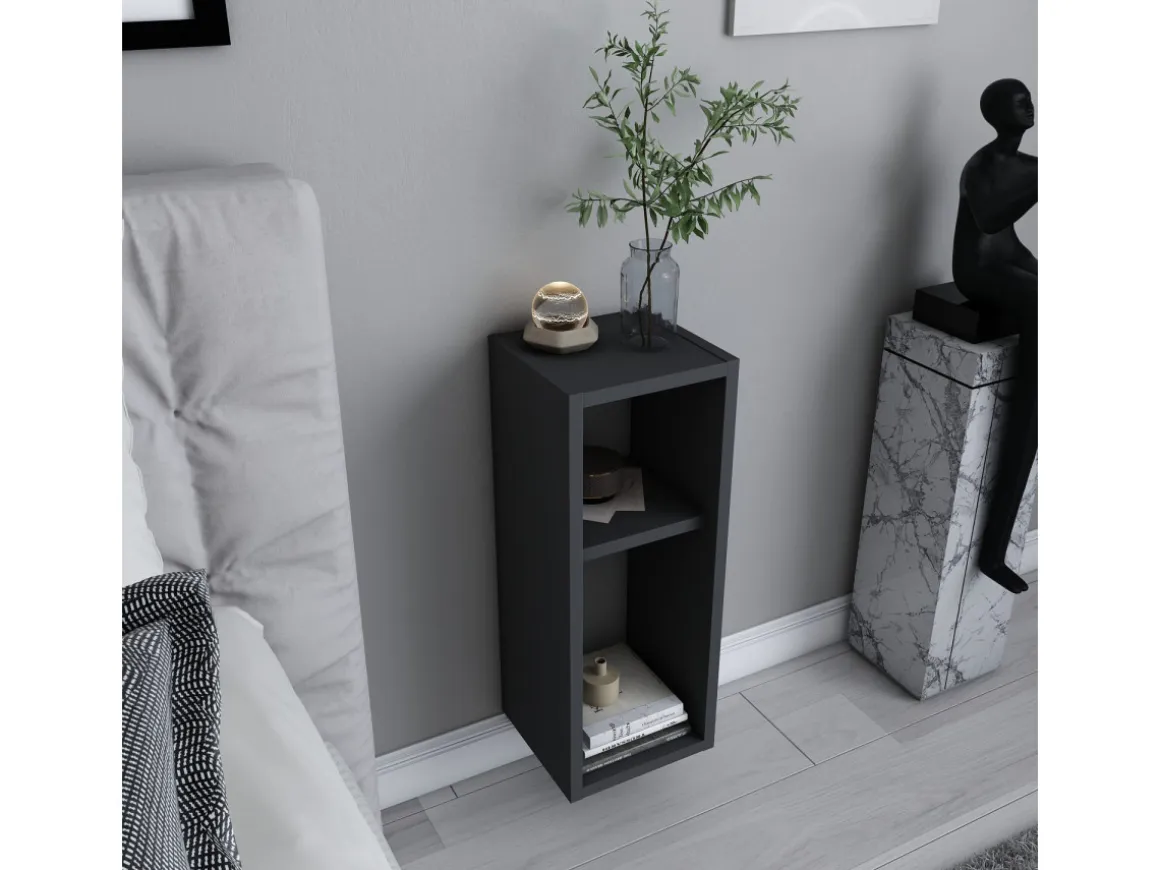 Table de chevet en bois "Sault" - 23 x 22 x 60 cm - Gris anthracite