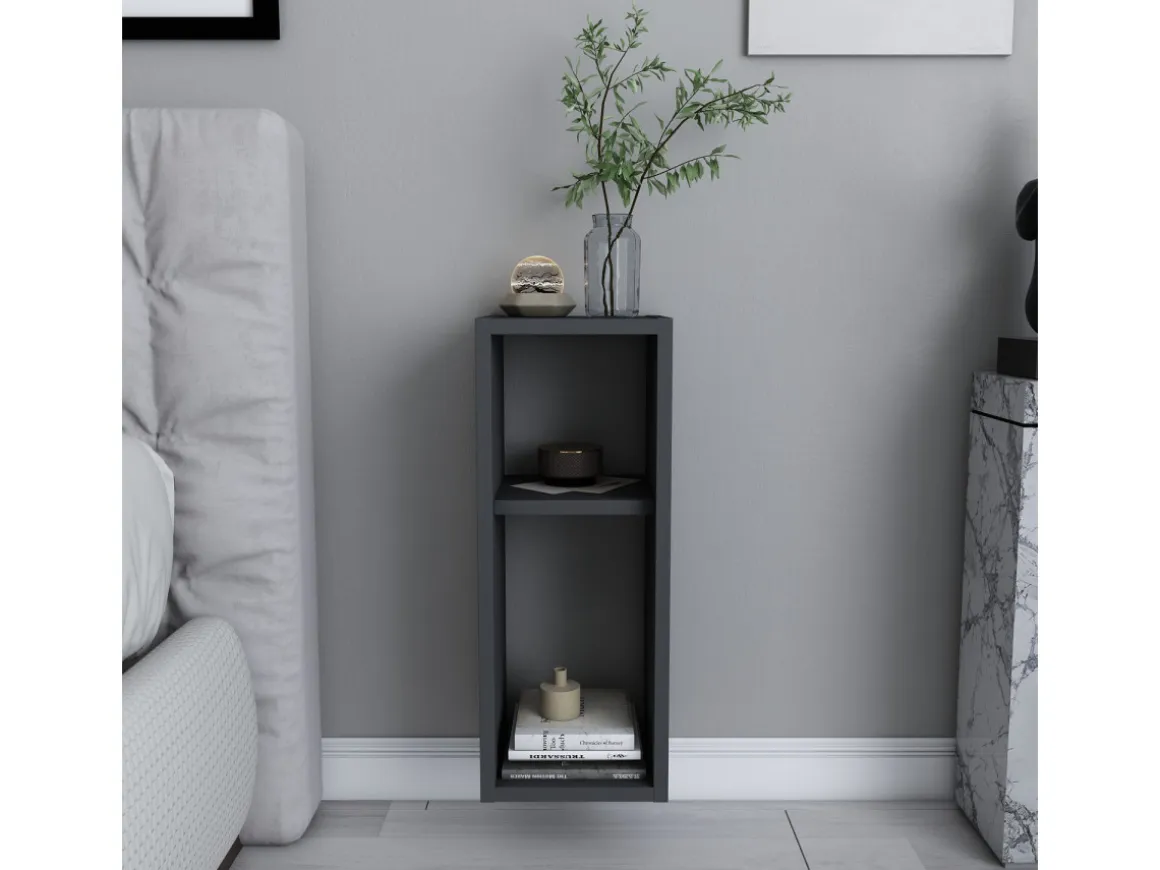 Table de chevet en bois "Sault" - 23 x 22 x 60 cm - Gris anthracite
