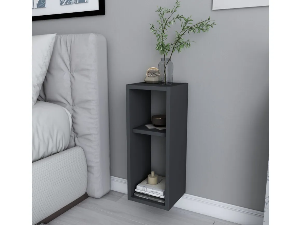 Table de chevet en bois "Sault" - 23 x 22 x 60 cm - Gris anthracite