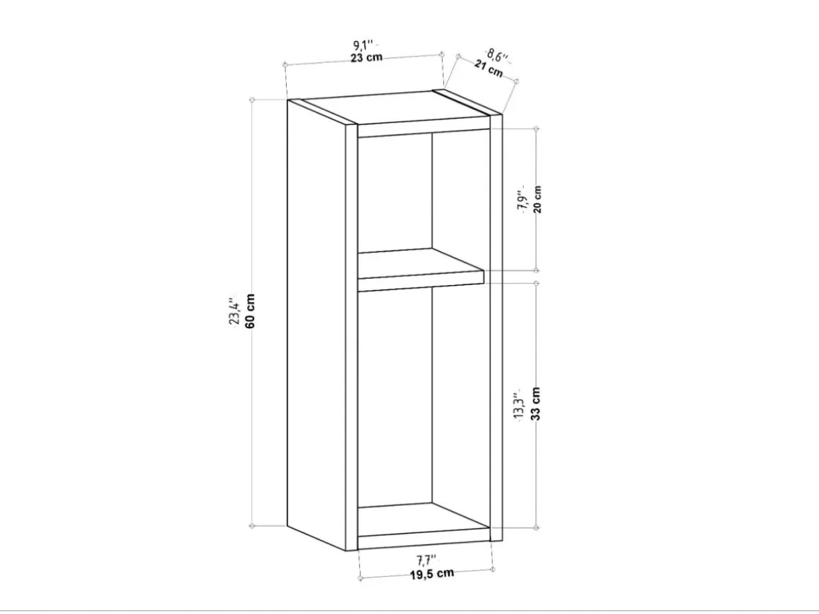Table de chevet en bois "Sault" - 23 x 22 x 60 cm - Blanc