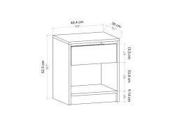 Table de chevet en bois "Sheridan" - 45 x 40 x 53 cm - Blanc