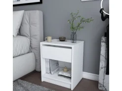 Table de chevet en bois "Sheridan" - 45 x 40 x 53 cm - Blanc