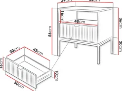 Table de chevet en bois "Tunis" - Blanche