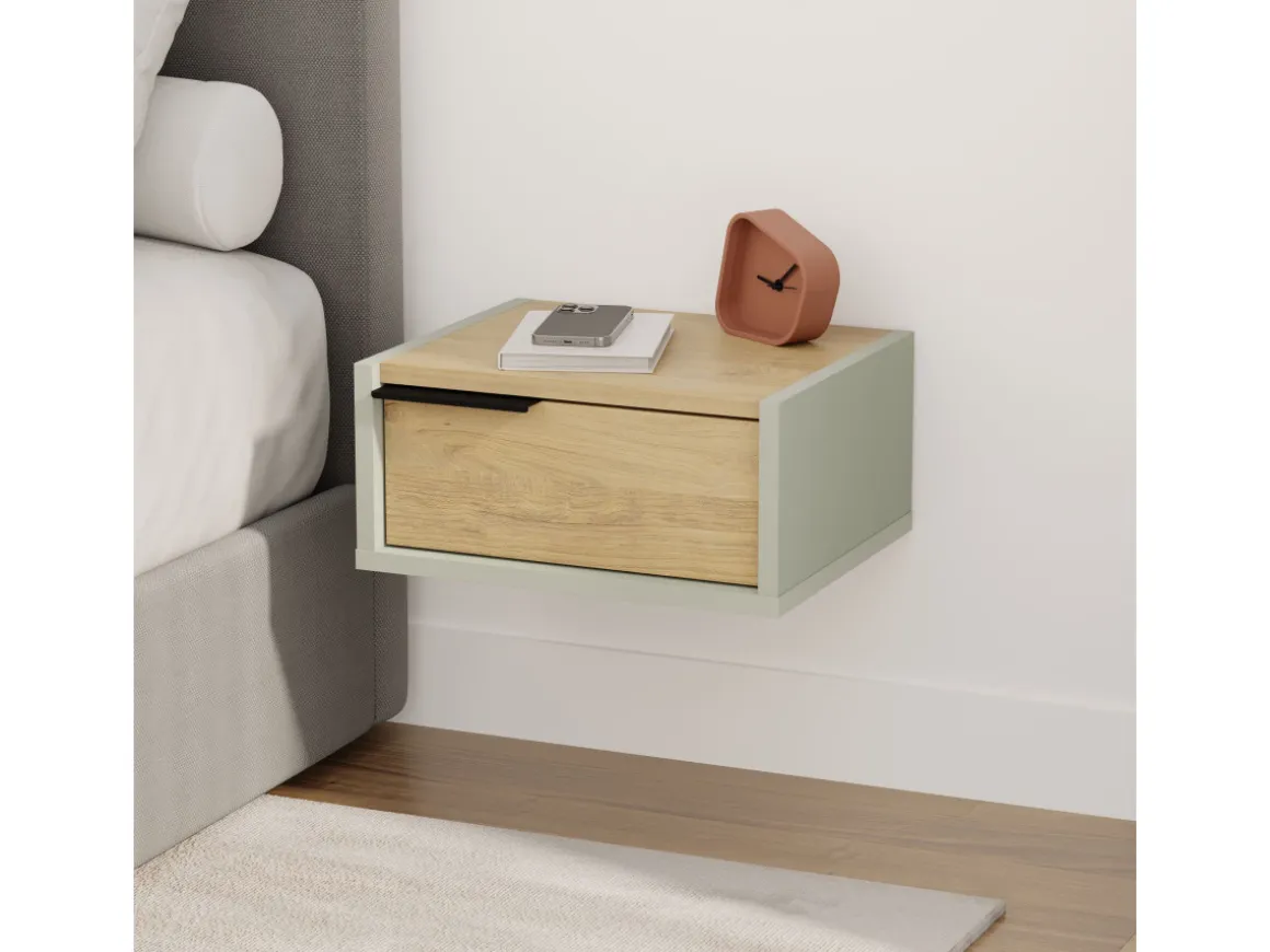 Table de chevet murale en bois "Eco" - 40 x 30 x 19 cm - Vert