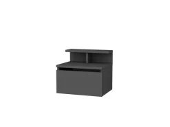Table de chevet murale en bois "Alice" - 40 x 32 x 35 cm - Gris anthracite