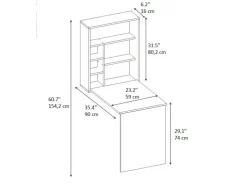 Table de maquillage en bois "Sedir" - 90 x 59 x 74 cm - Beige