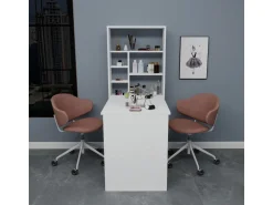 Table de maquillage en bois "Sedir" - 90 x 59 x 74 cm - Blanc