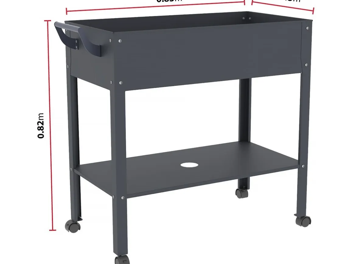 Table de rempotage "Hibiscus" - 82 x 43 x 83 cm - Anthracite