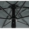 Table et chaises de jardin avec parasol en métal "Convivia" - 6 places - Gris anthracite