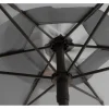 Table et chaises de jardin avec parasol en métal "Convivia" - 4 places - Gris clair