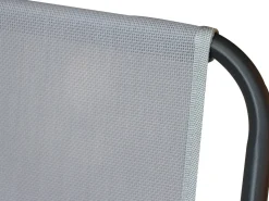 Table et chaises de jardin avec parasol en métal "Convivia" - 4 places - Gris clair