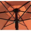 Table et chaises de jardin avec parasol en métal "Convivia" - 6 places - Terracotta