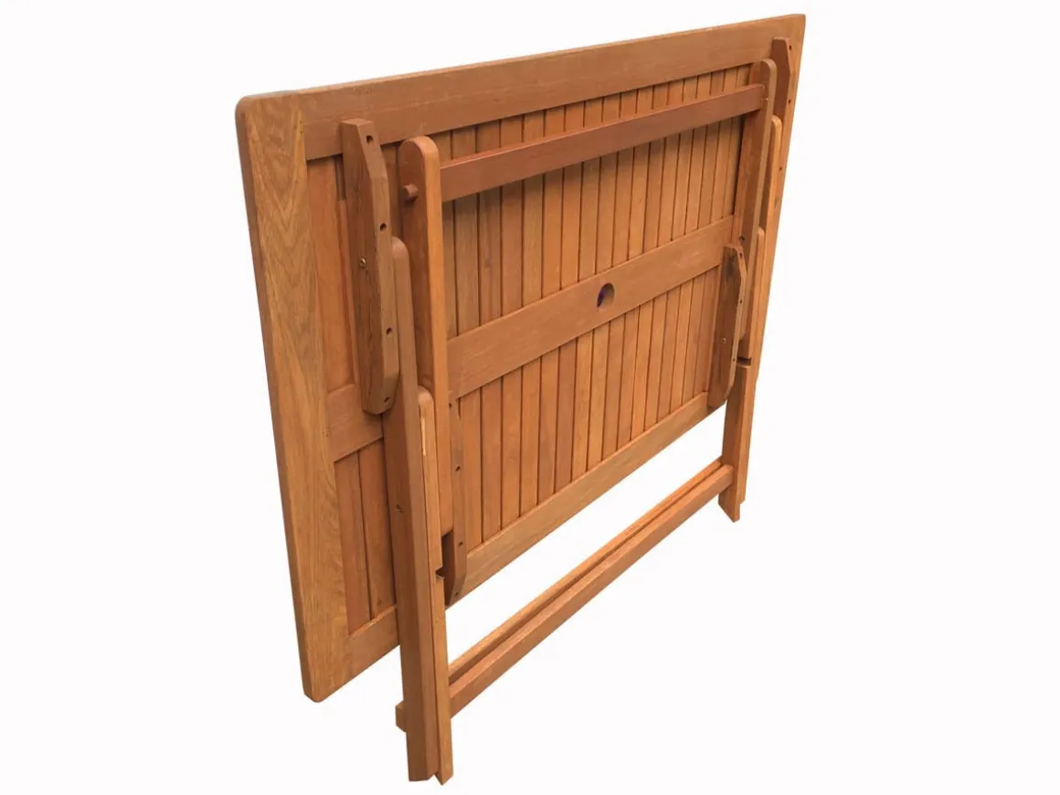 Table et chaises de jardin en bois exotique "Hongkong 4" - Maple - Marron clair