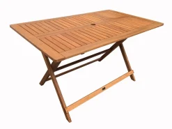 Table et chaises de jardin en bois exotique