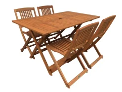Table et chaises de jardin en bois exotique