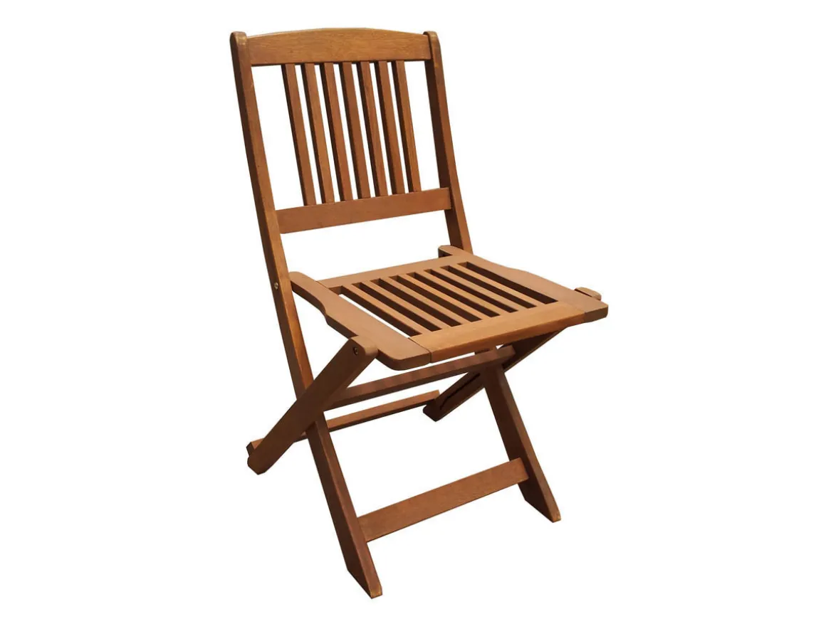Table et chaises de jardin en bois exotique "Hongkong" - Table pliante + 6 chaises pliantes