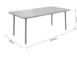 Table et chaises de jardin en métal "Bilbao" - 8 places - Taupe